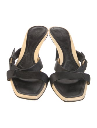 Gucci Leather Colorblock Pattern Slides