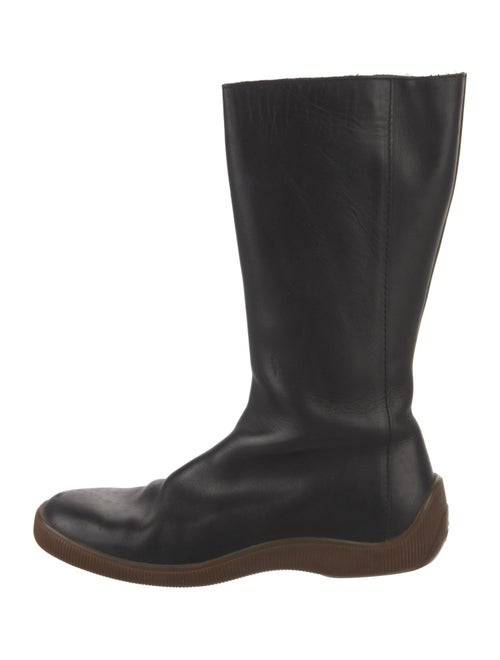 Gucci Web Accent Leather Rain Boots