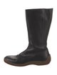 Gucci Web Accent Leather Rain Boots
