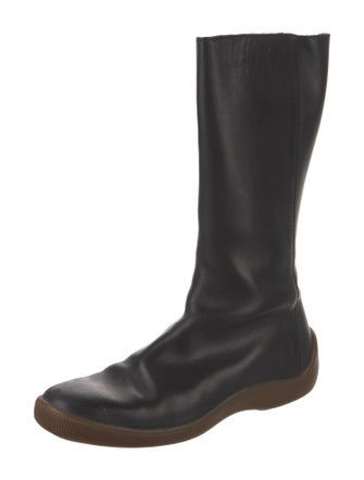 Gucci Web Accent Leather Rain Boots