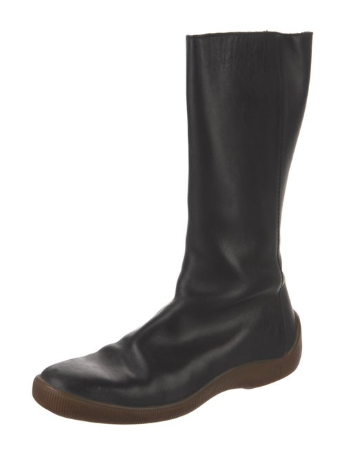 Gucci Web Accent Leather Rain Boots