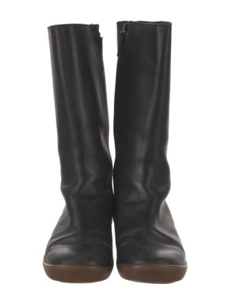 Gucci Web Accent Leather Rain Boots