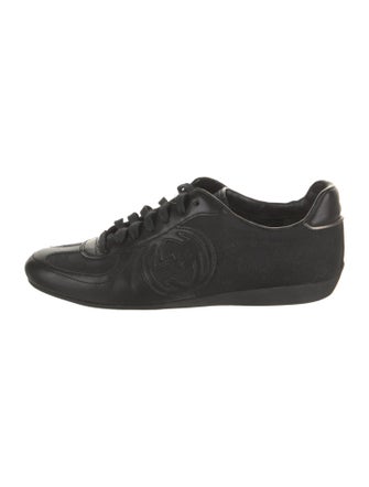 Gucci Canvas Leather Trim Embellishment Sneakers
