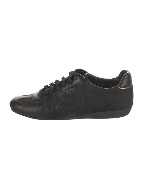 Gucci Canvas Leather Trim Embellishment Sneakers