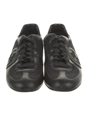 Gucci Canvas Leather Trim Embellishment Sneakers