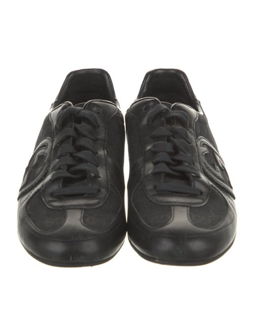 Gucci Canvas Leather Trim Embellishment Sneakers