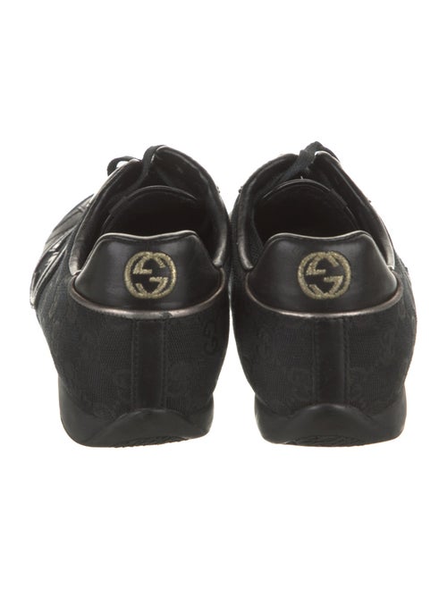 Gucci Canvas Leather Trim Embellishment Sneakers