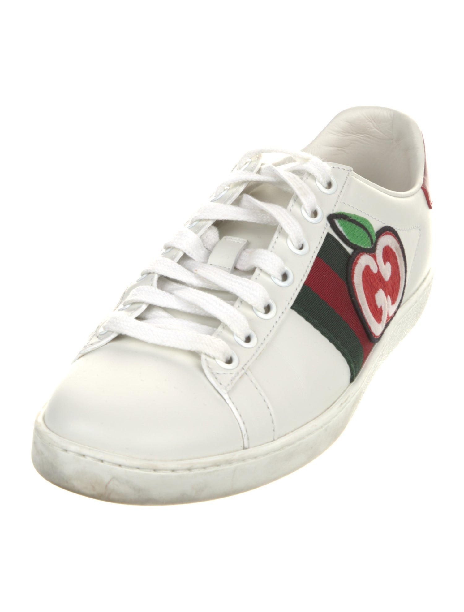 Gucci Web Accent Leather Sneakers