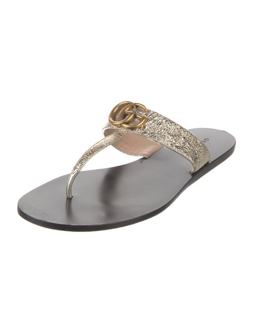 Gucci Marmont Double G Logo Flip Flops