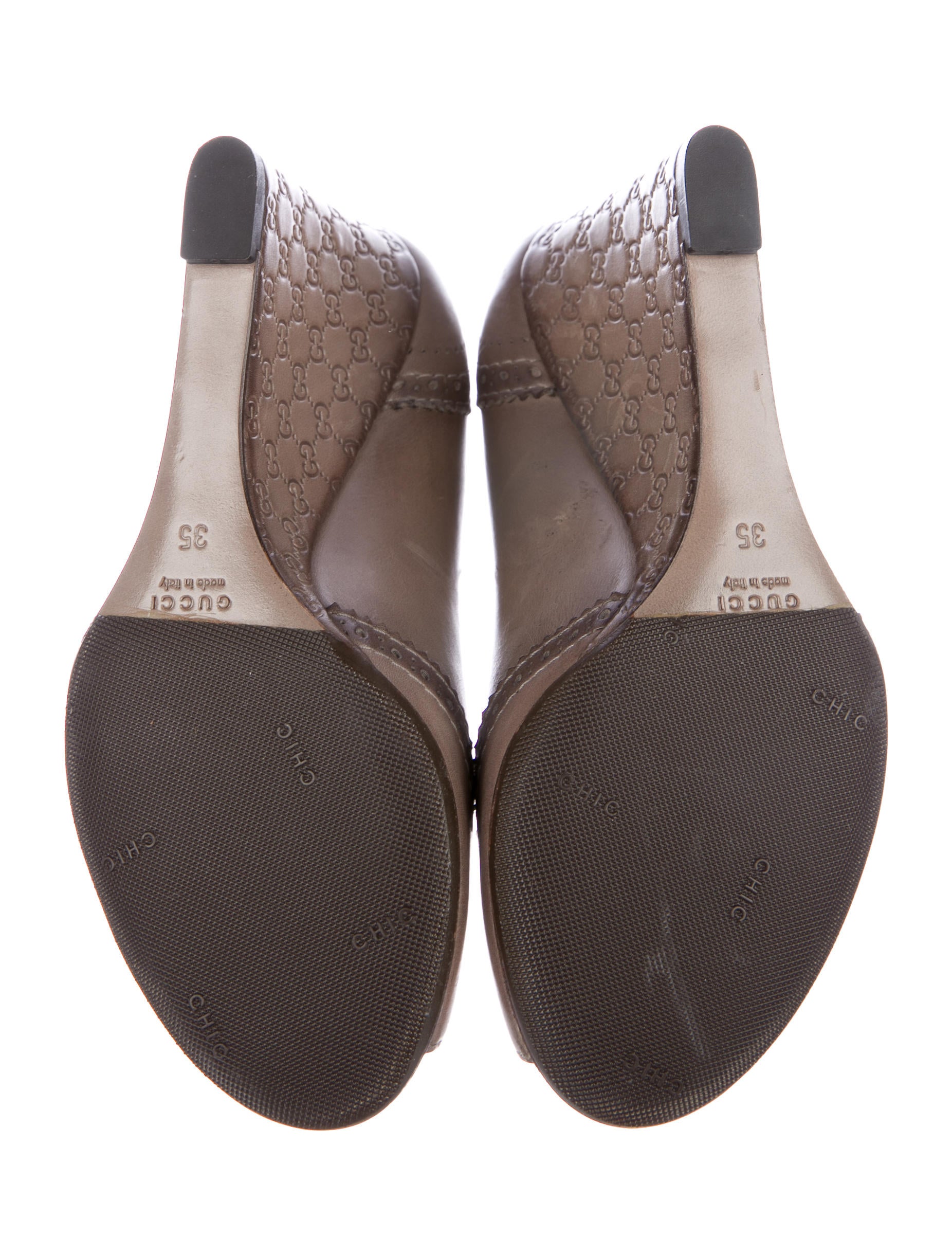 gucci guccissima peep-toe wedges - shoes - guc188864 | the real