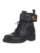 Gucci Double G Logo Leather Combat Boots