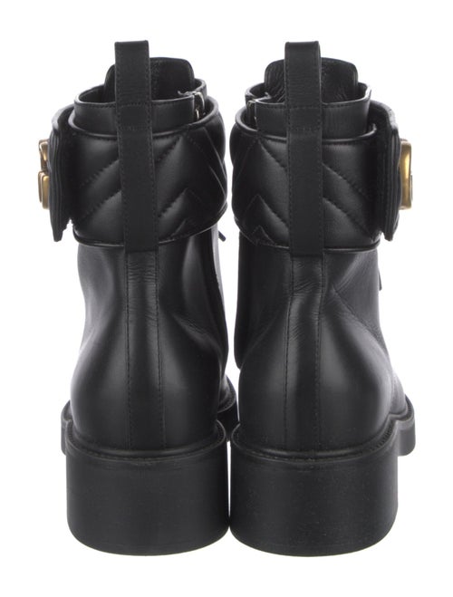 Gucci Double G Logo Leather Combat Boots