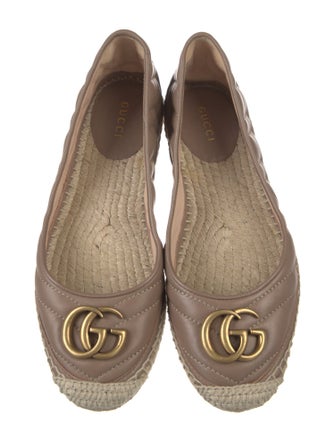 Gucci Double G Logo Leather Espadrilles