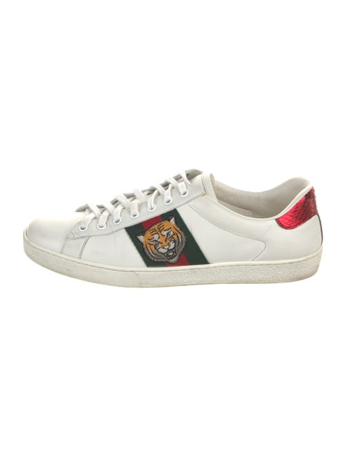 Gucci Web Accent Leather Sneakers