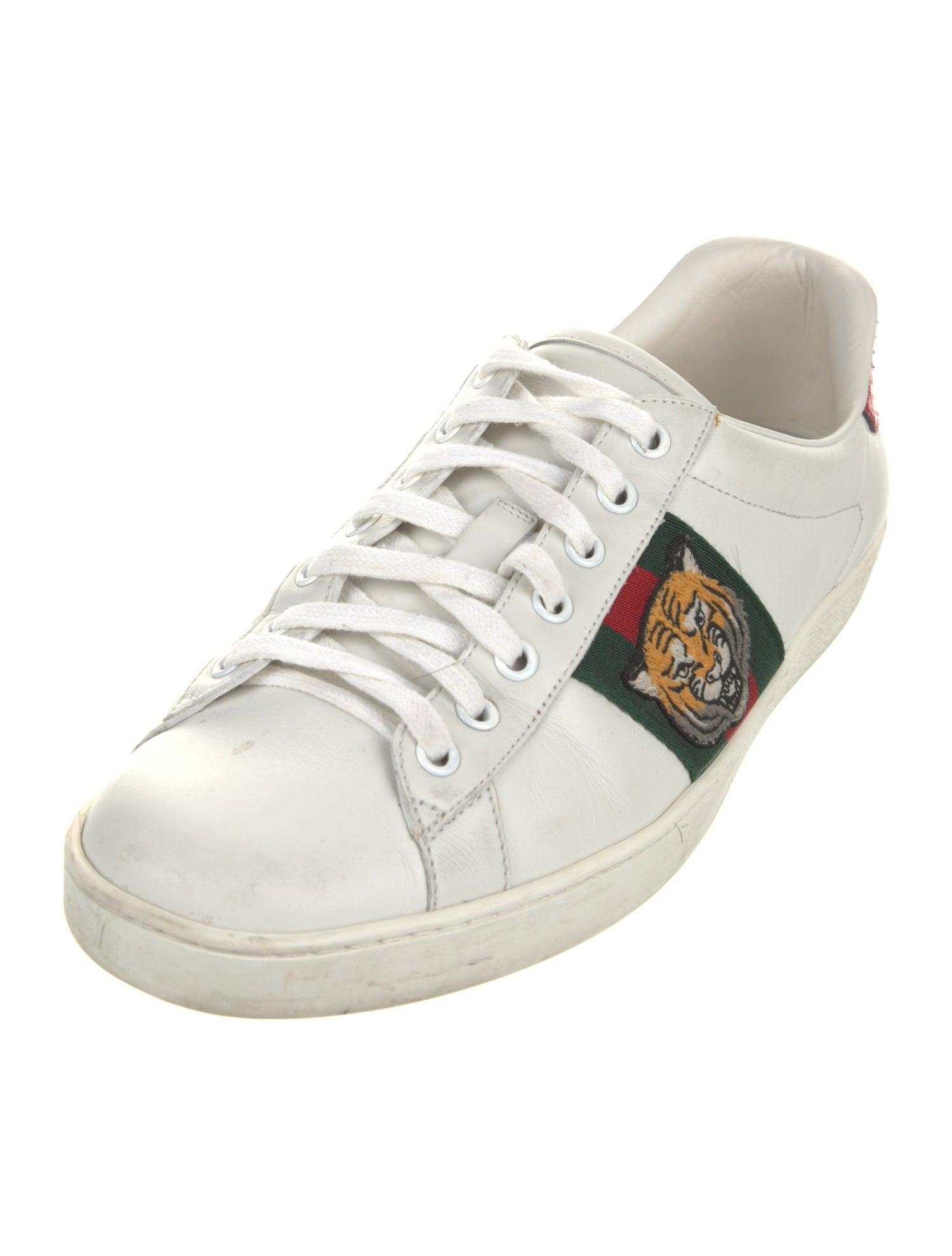 Gucci Web Accent Leather Sneakers