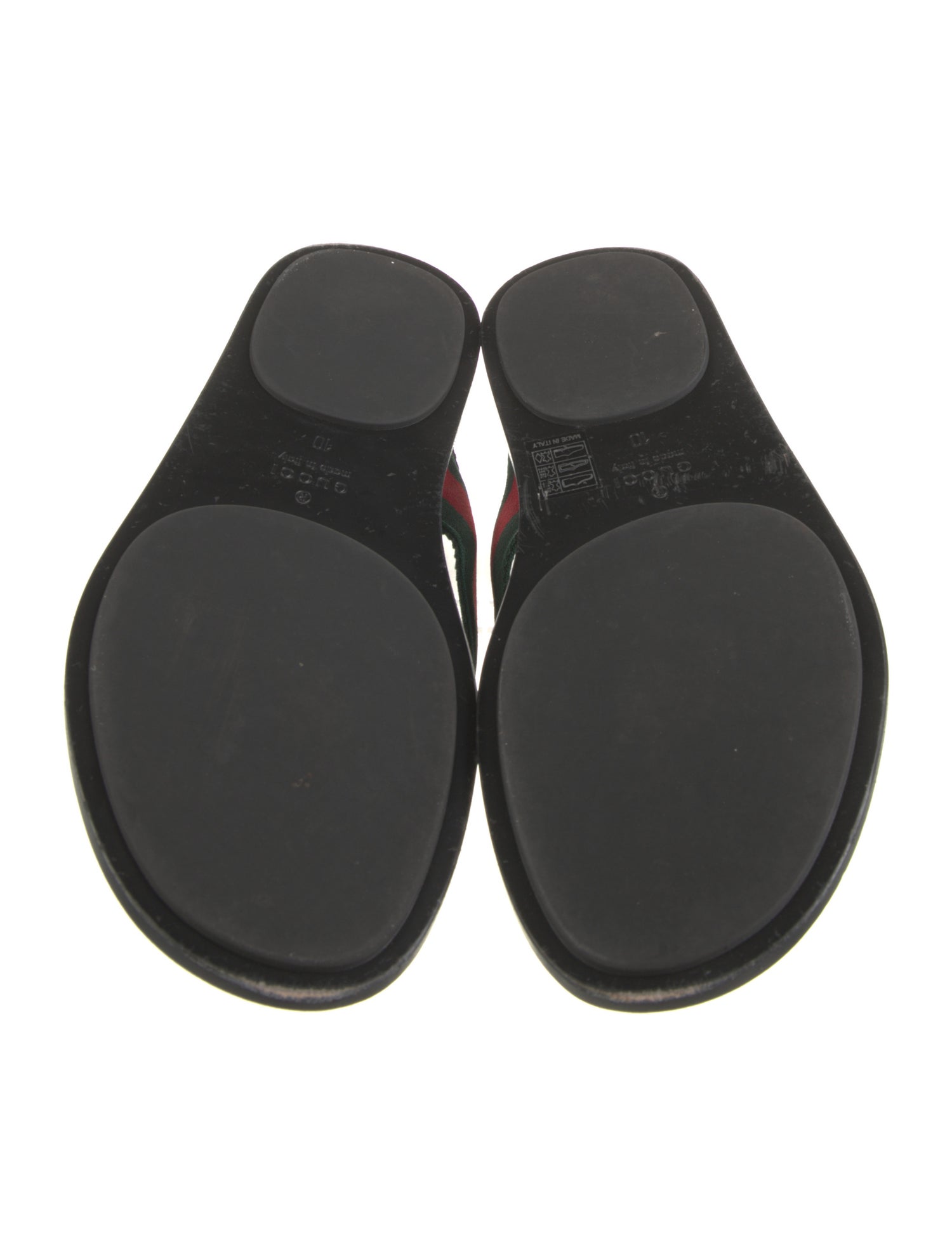 Gucci Web Accent Leather Trim Embellishment Flip Flops