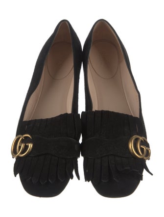 Gucci Double G Logo Suede Loafers