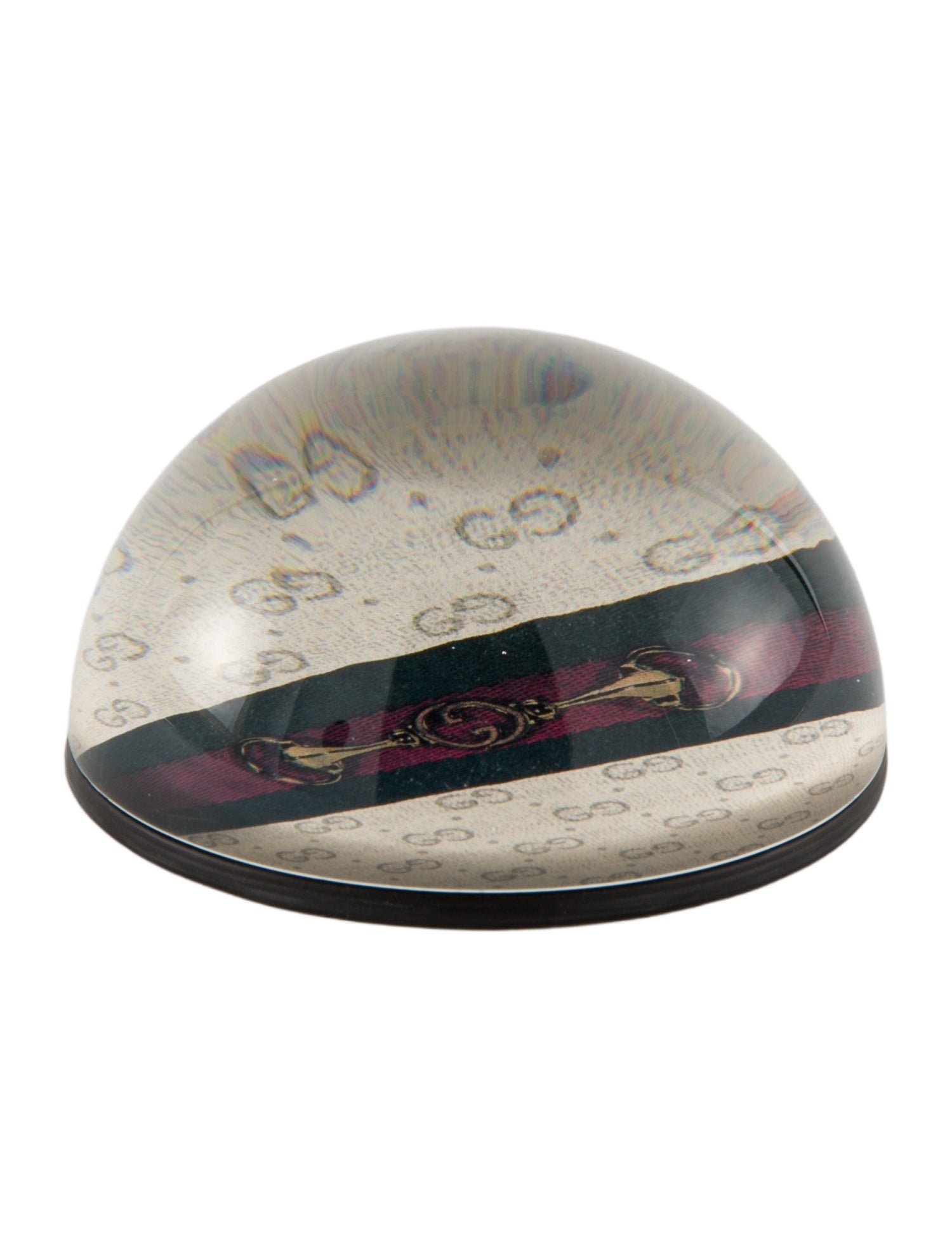 Gucci Web & Horsebit Glass Paperweight