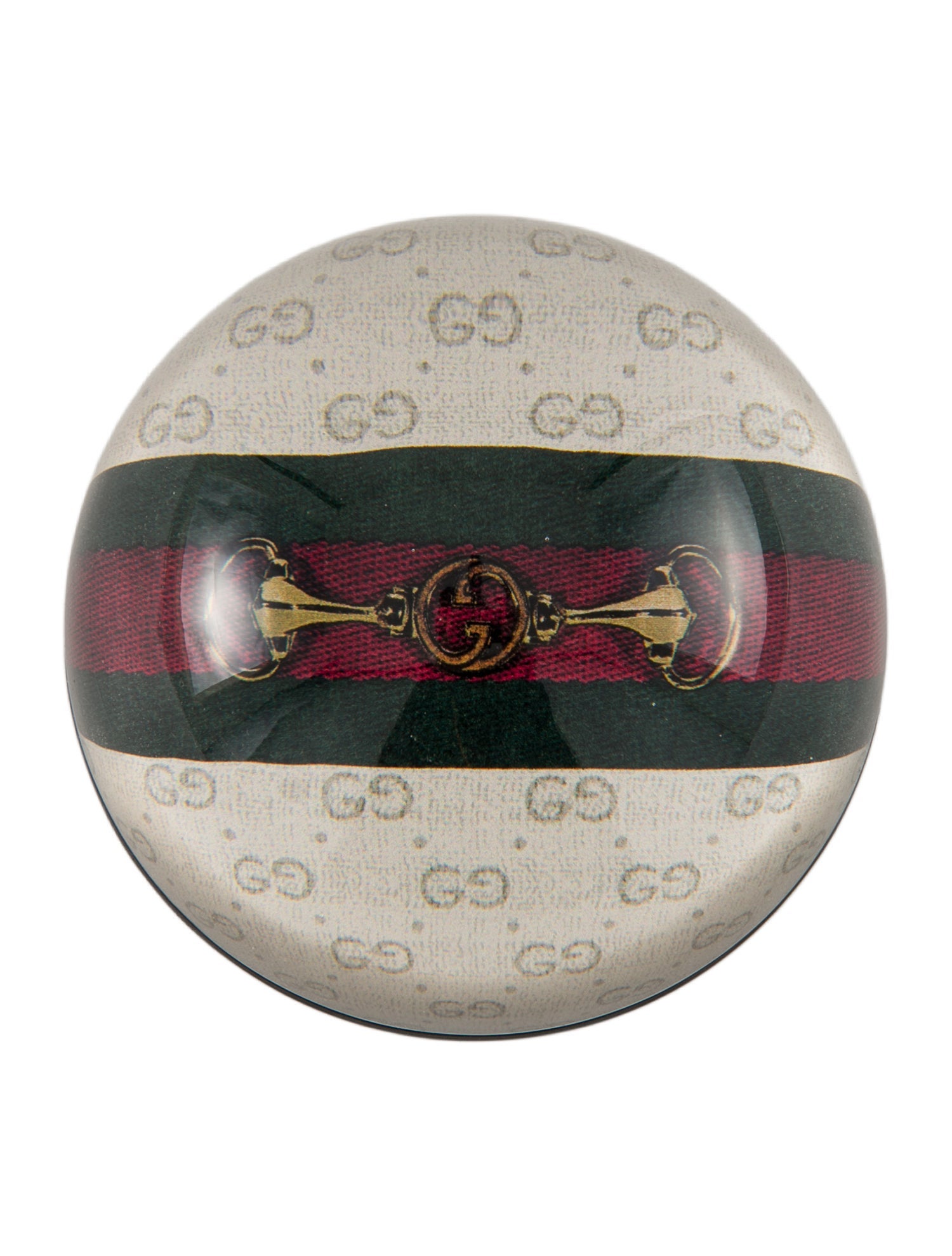 Gucci Web & Horsebit Glass Paperweight