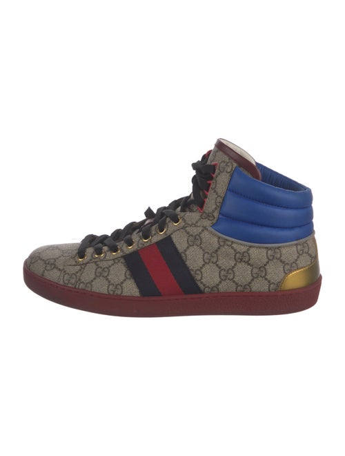 Gucci GG Supreme Leather Trim Embellishment Sneakers