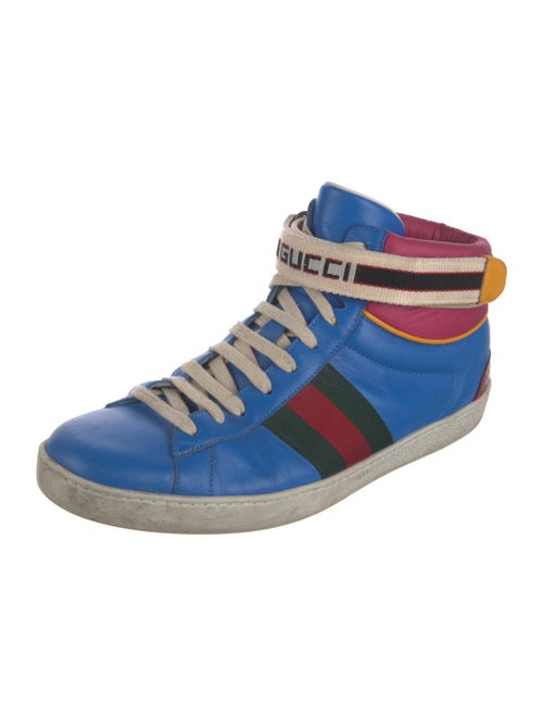 Gucci Leather Colorblock Pattern Sneakers