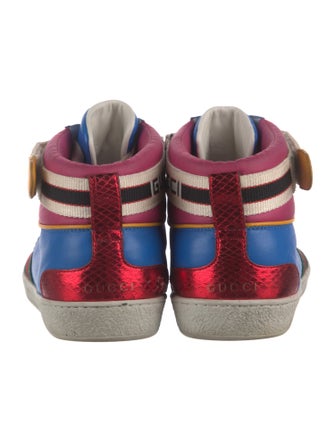 Gucci Leather Colorblock Pattern Sneakers