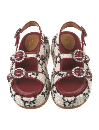 Gucci Tweed Tweed Pattern Slingback Sandals