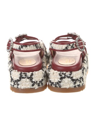 Gucci Tweed Tweed Pattern Slingback Sandals