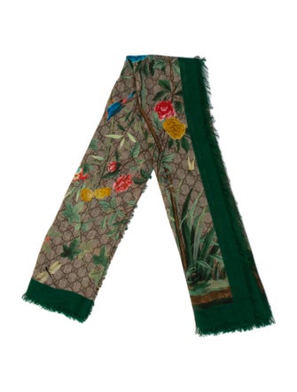 Gucci Silk Blooms Print Scarf