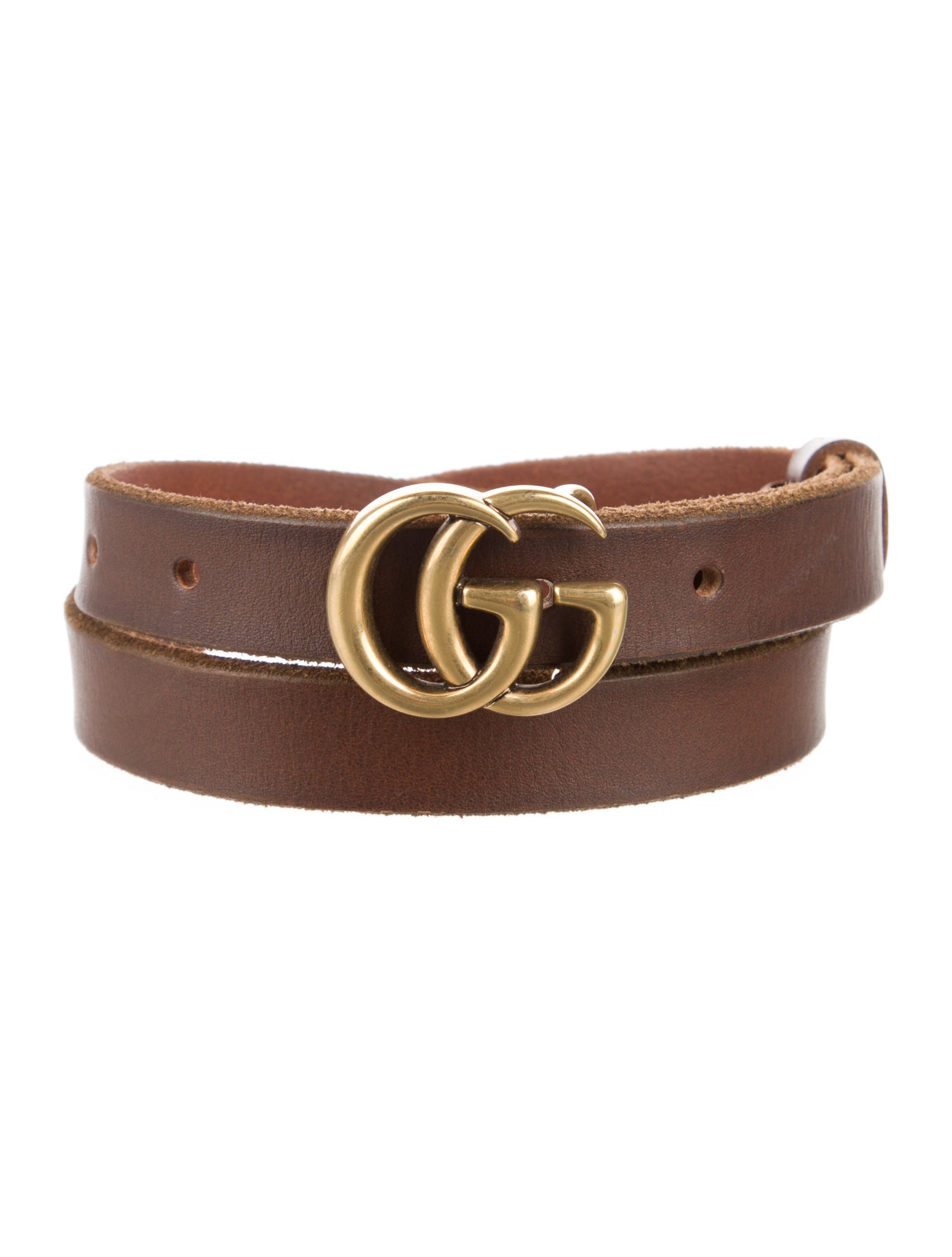 Gucci Double G Logo Skinny Belt