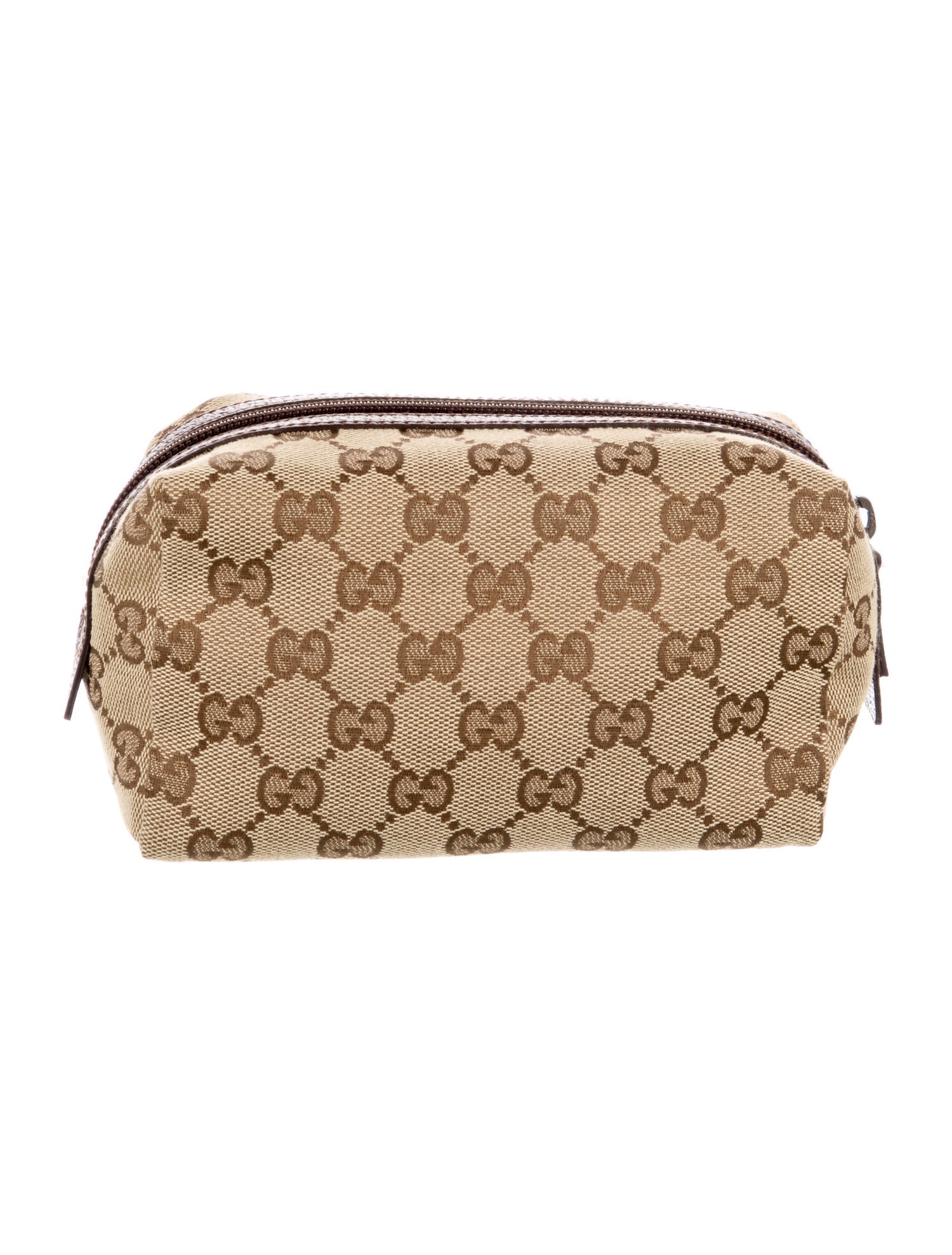 Gucci brown pattern print cosmetic bag