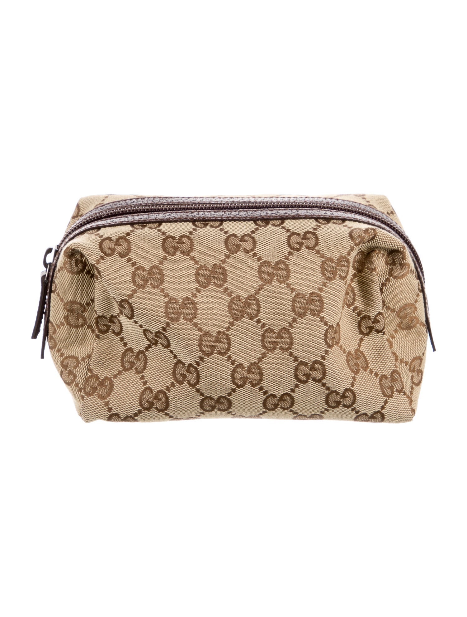 Gucci brown pattern print cosmetic bag