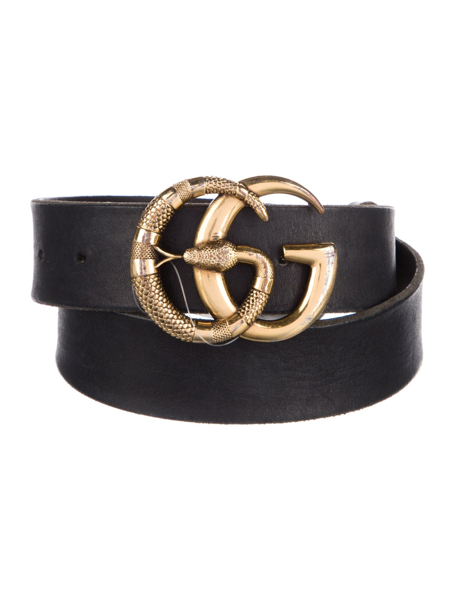 Gucci Double G Logo Leather Belt
