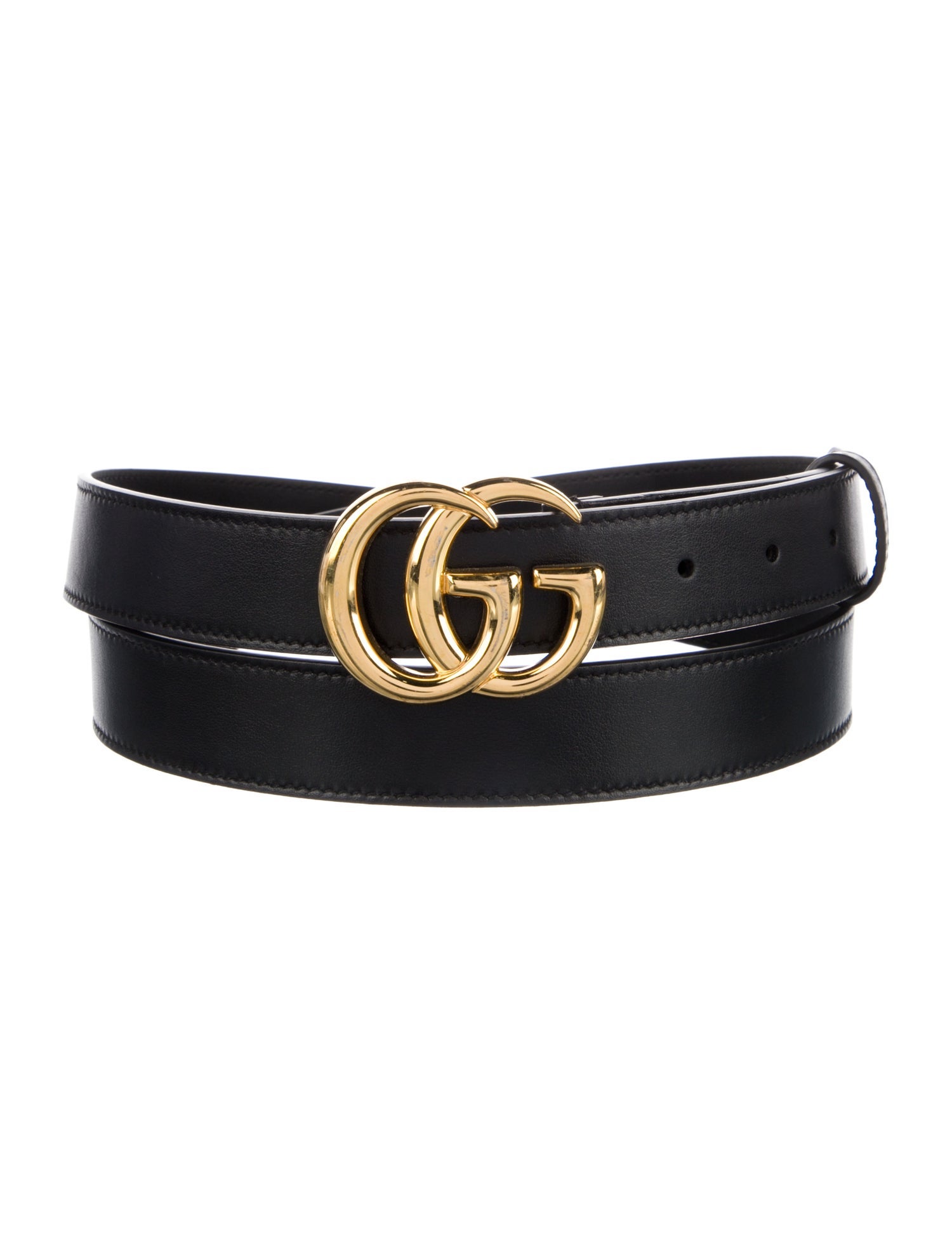 Gucci Double G Logo Leather Belt