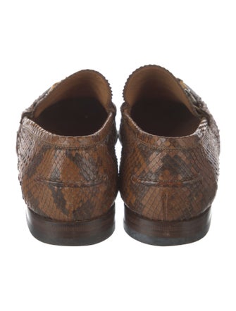 Gucci Horsebit Accent Snakeskin Loafers