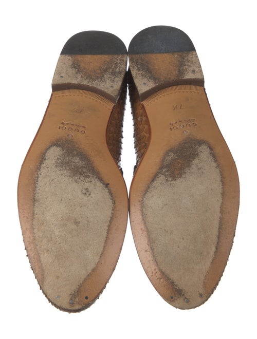 Gucci Horsebit Accent Snakeskin Loafers