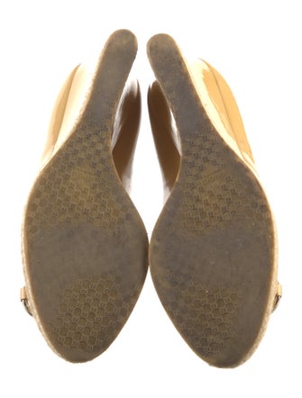 Gucci Horsebit Accent Patent Leather Espadrilles