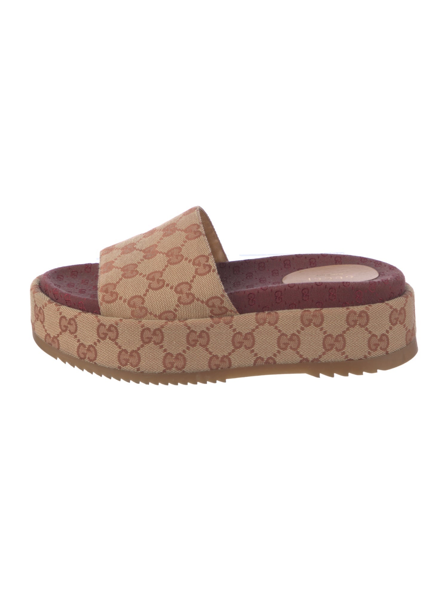 Gucci Monogram Pattern Canvas Slides