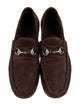 Gucci Horsebit Accent Suede Loafers
