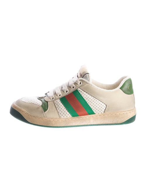 Gucci Web Accent Leather Sneakers
