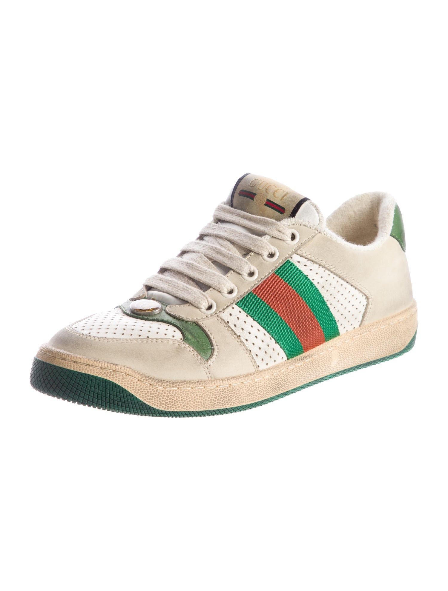 Gucci Web Accent Leather Sneakers