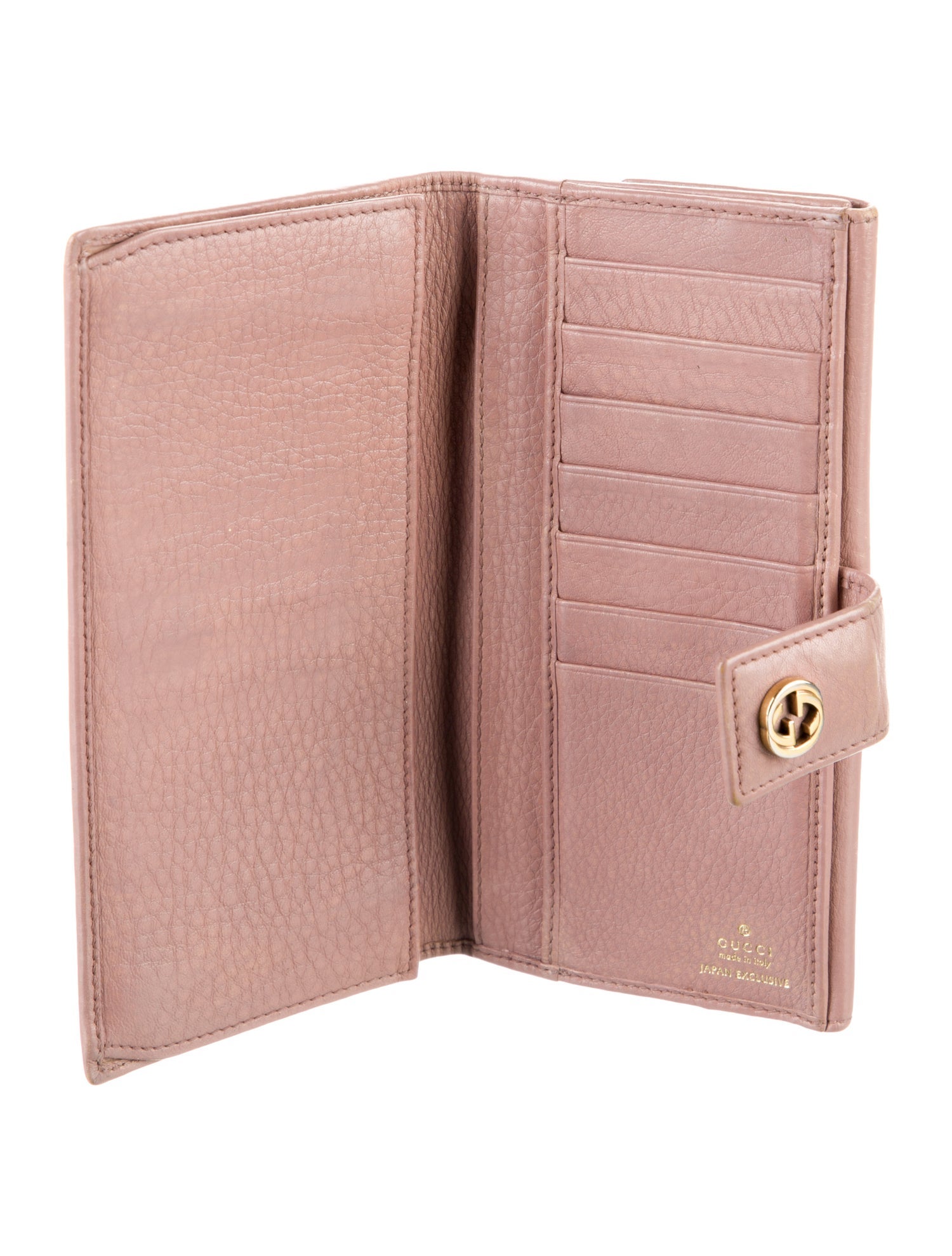 Gucci Interlocking G Logo Leather French Purse