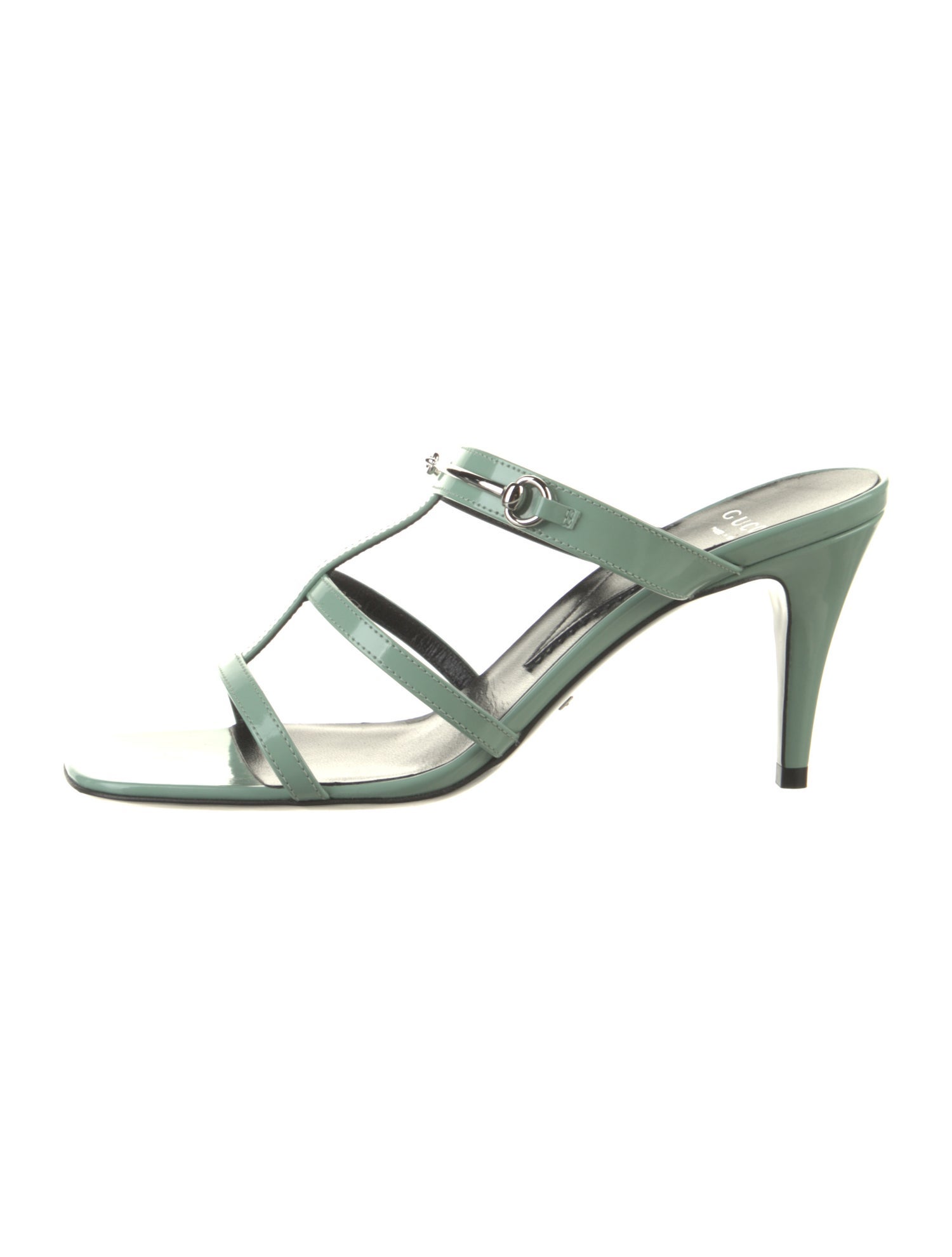 Gucci Horsebit Accent Patent Leather Slides