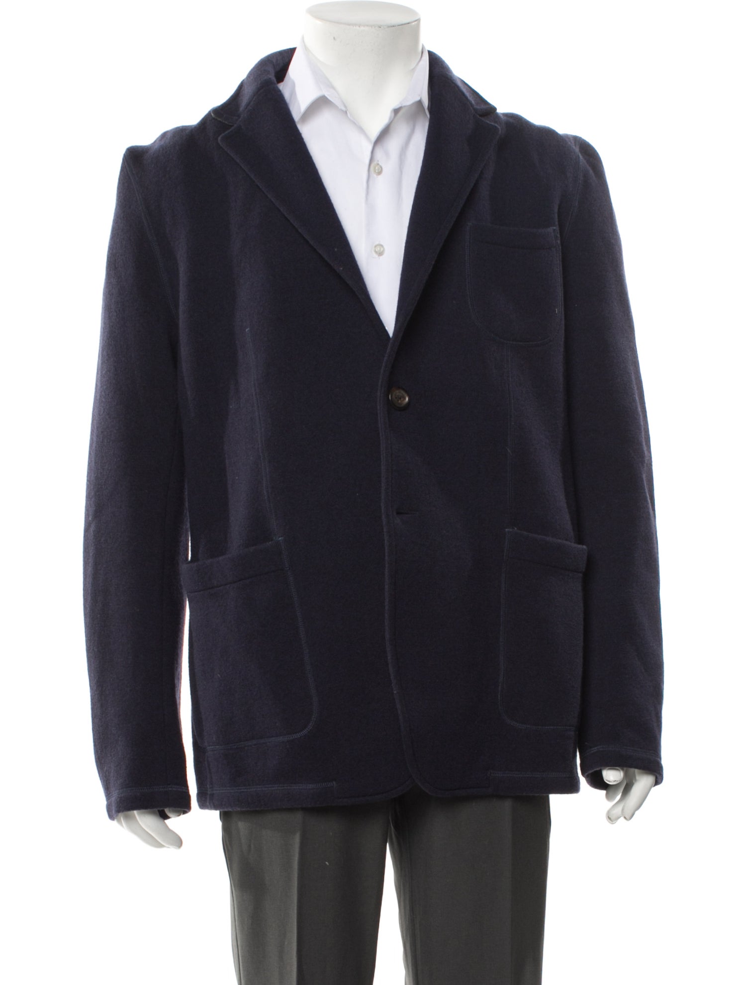 Gucci Web Accent Wool Peacoat