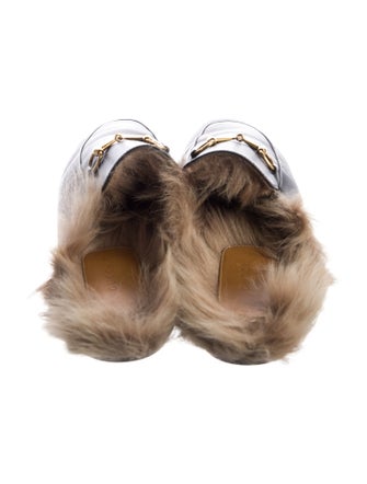 Gucci Horsebit Accent Leather Slippers