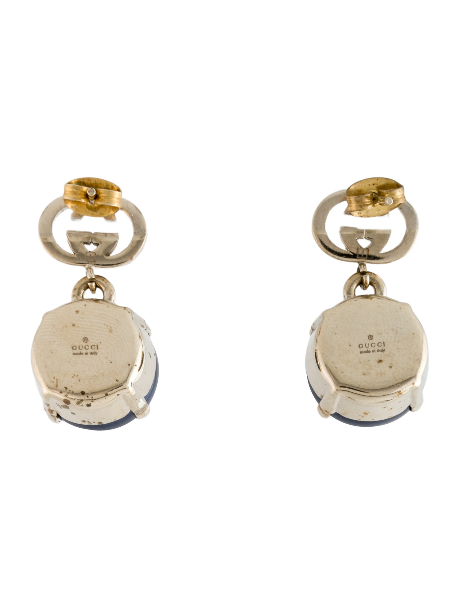 Gucci Crystal & Faux Pearl Drop Earrings