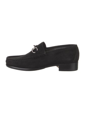 Gucci Horsebit Accent Suede Dress Loafers