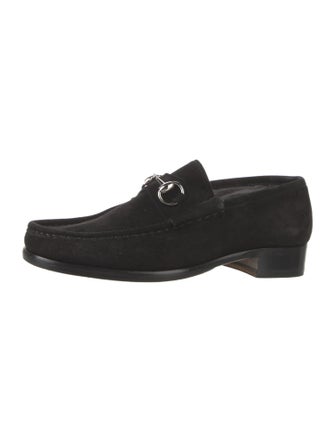 Gucci Horsebit Accent Suede Dress Loafers
