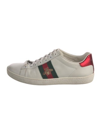 Gucci Web Accent Leather Sneakers