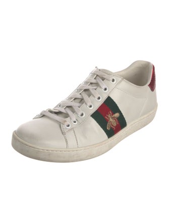 Gucci Web Accent Leather Sneakers